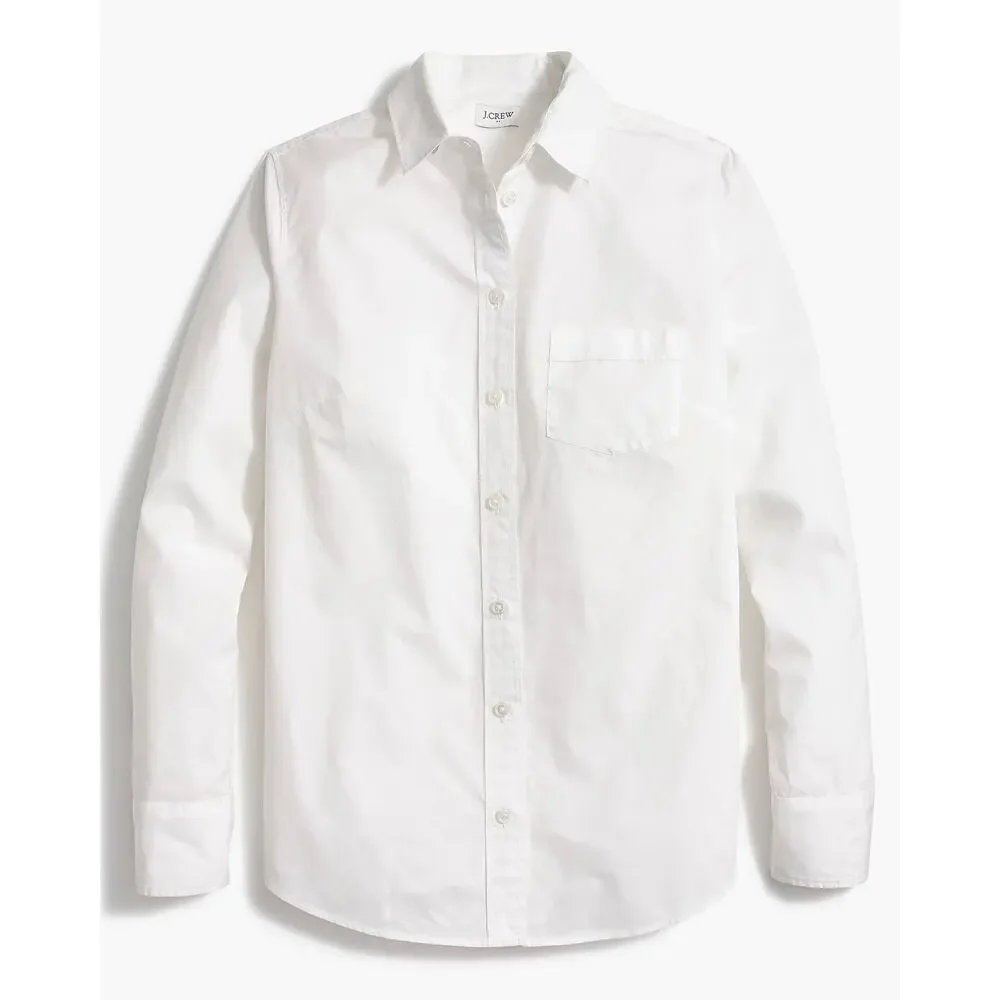 J.Crew Button-up cotton poplin shirt in signature fit Cotton White 2X NWT